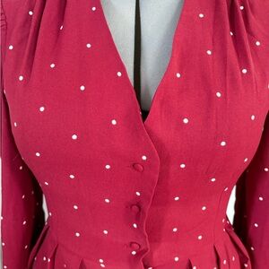 Vintage-style long sleeve Polka Dot Dress by RIHOAS
